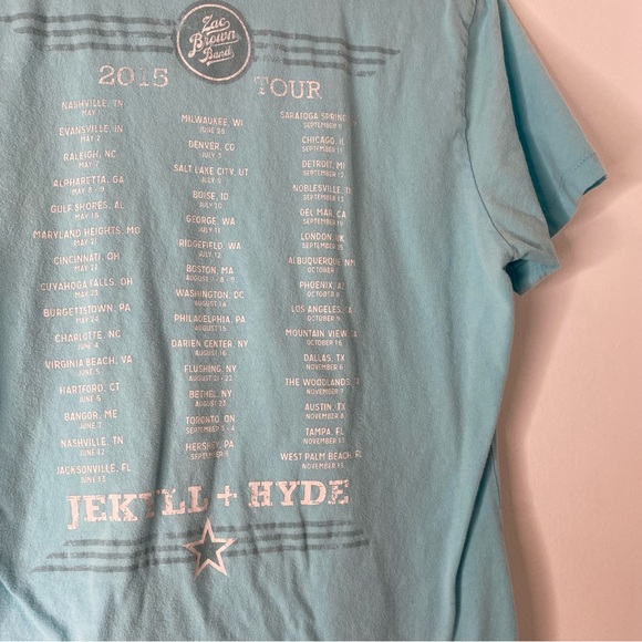 Zac Brown Band Blue Graphic 2015 Tour T-Shirt - Picture 4 of 5